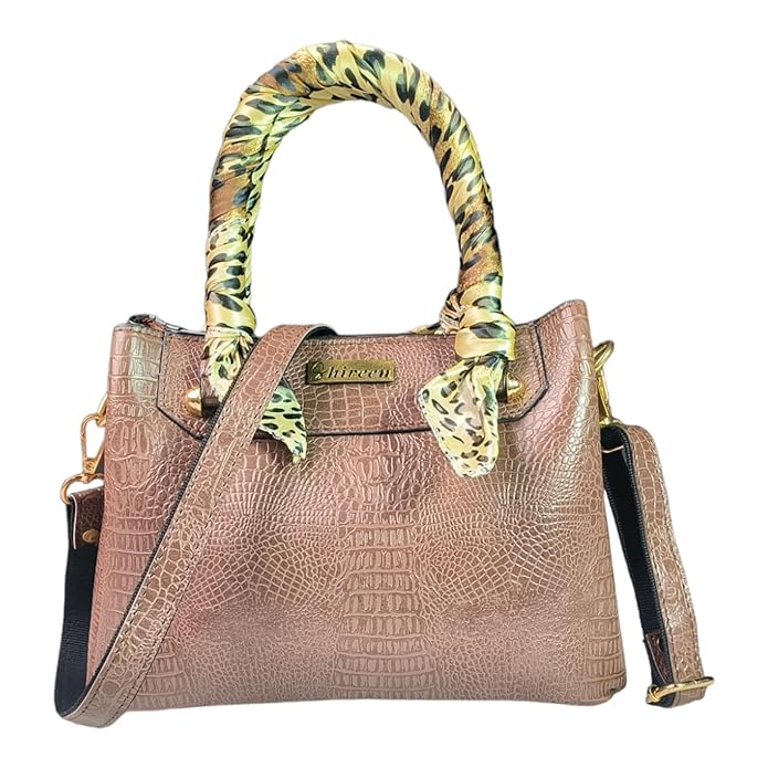 crocodile women handbag with scarf animal printed
