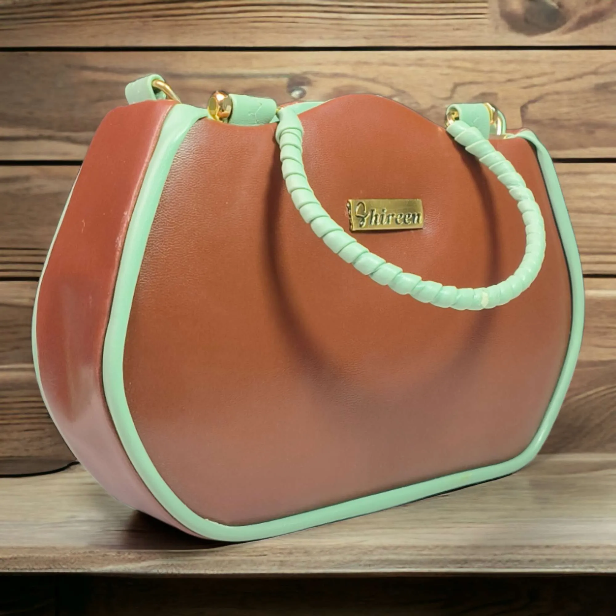 Women's Genuine Leather Lock Clasp Crossbody Baguette Bag - ROMY TISA