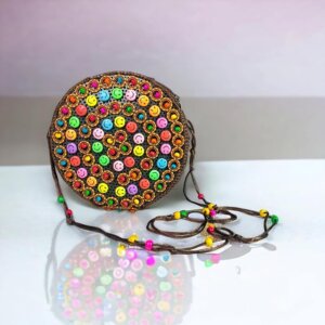 Shireen Coconut bead sling bag rounded smily for women