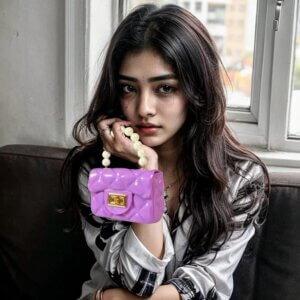 Shireen mini jelly handbag silicone sling bag Purple Color