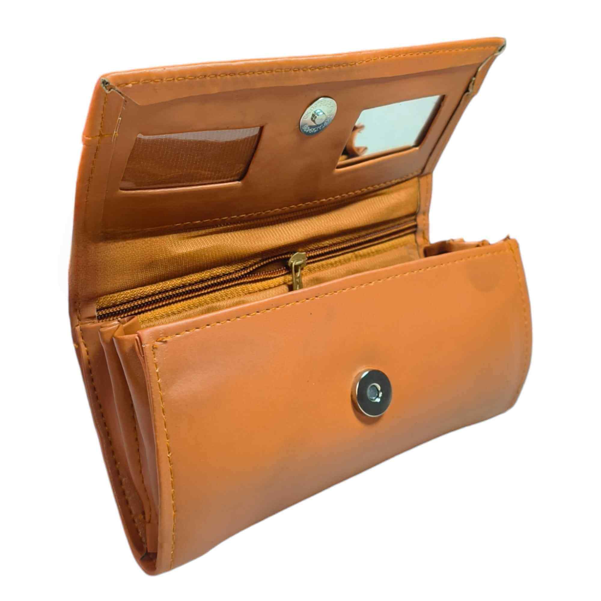 Ladies Party Wear Brown Leather Clutch Purse, Rectangular at Rs 900 in  Kanpur